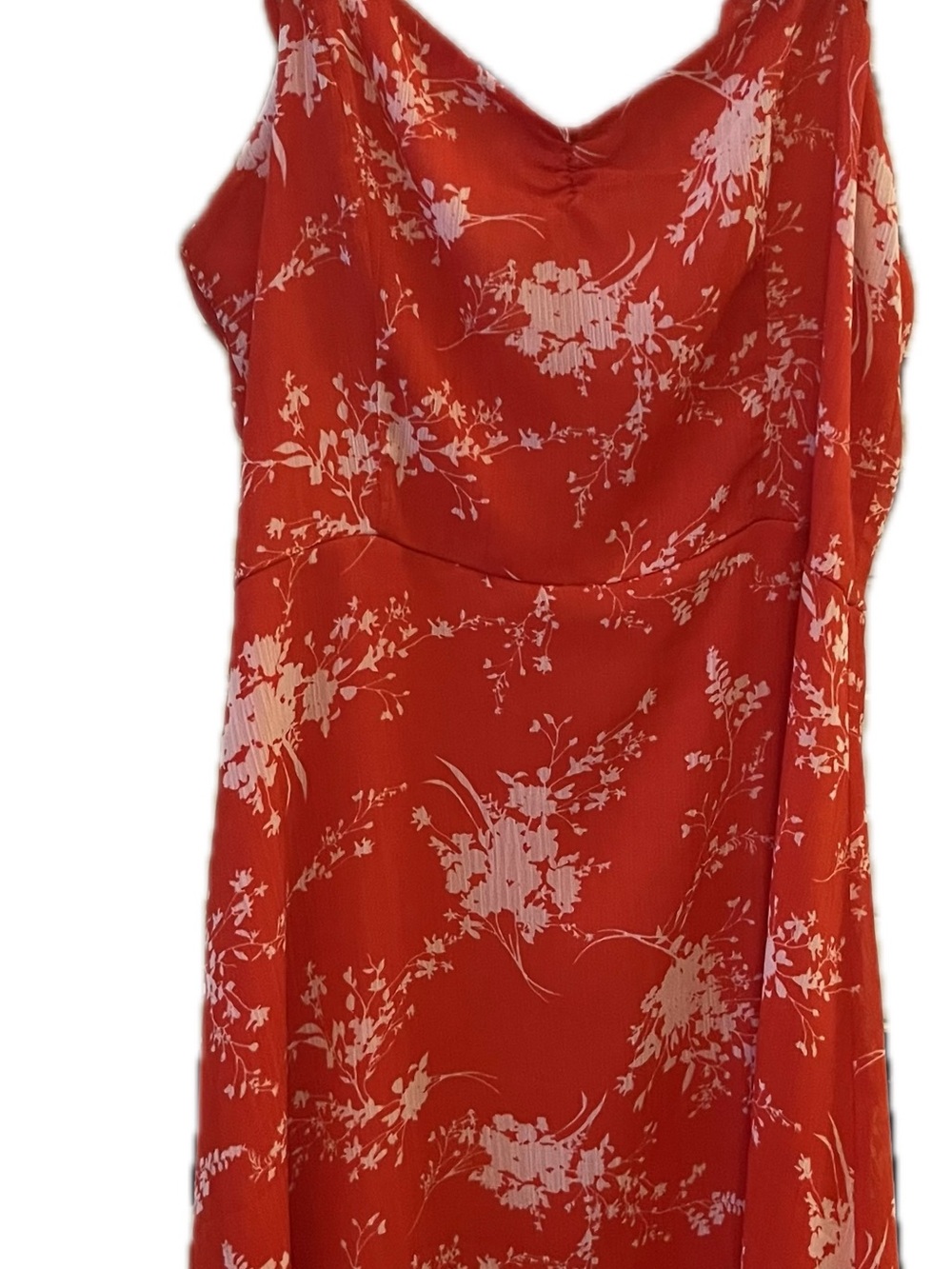 Nordstrom Coral Floral Slip Dress Ruffled Shoulder Straps